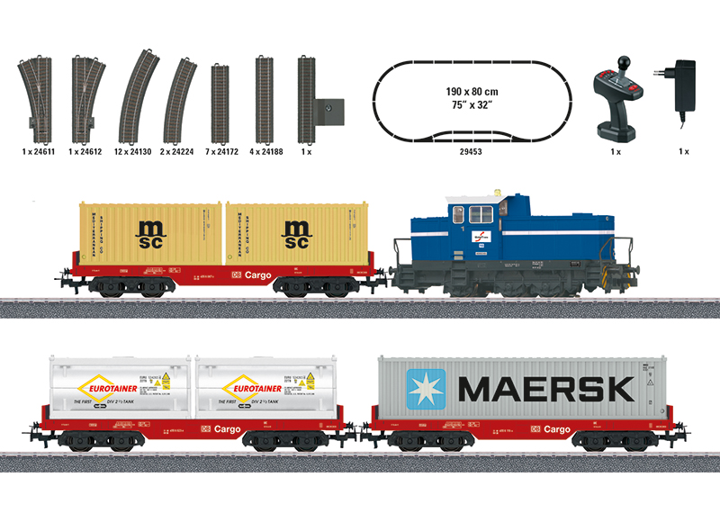 Varen metriek Toeval Marklin H0 29453 Startset Container Trein Digitaal met Geluid -  Modeltreinshop