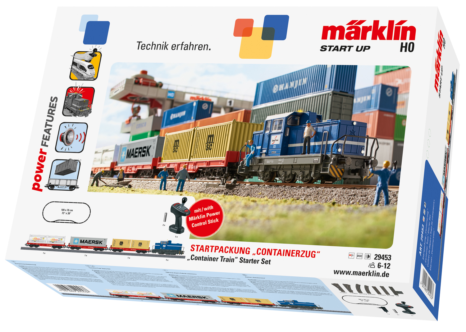 pack Evacuatie bekennen Marklin H0 29453 Startset Container Trein Digitaal met Geluid -  Modeltreinshop