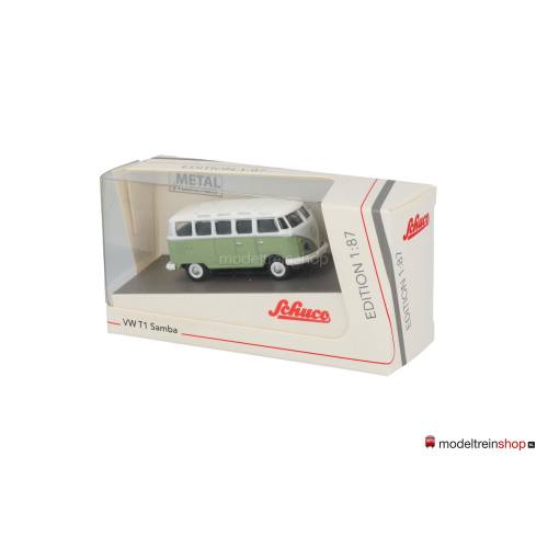 Schuco H0 26707 VW T1c Samba groen/wit - Modeltreinshop