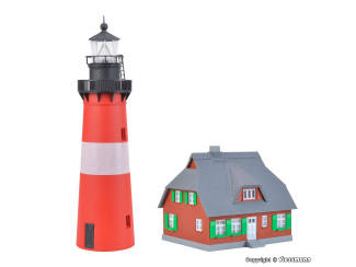 Kibri HO 39166 Vuurtoren Hörnum Sylt met bijgebouw - Modeltreinshop