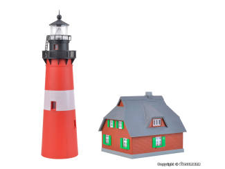 Kibri HO 39166 Vuurtoren Hörnum Sylt met bijgebouw - Modeltreinshop