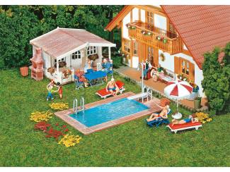 Faller HO 180542 Zwembad en tuinhuis - Modeltreinshop