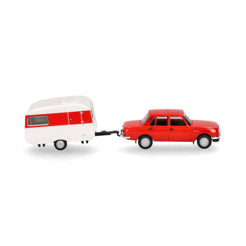 Herpa H0 028585 Wartburg 353 `82 & Qek-Junior caravan - Modeltreinshop