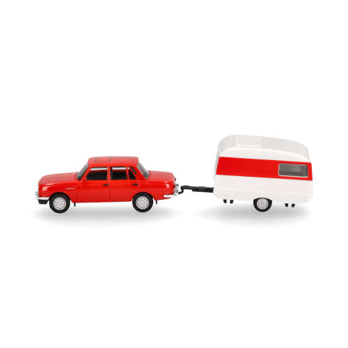 Herpa H0 028585 Wartburg 353 `82 & Qek-Junior caravan - Modeltreinshop