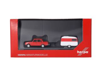 Herpa H0 028585 Wartburg 353 `82 & Qek-Junior caravan - Modeltreinshop