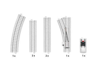 Marklin H0 C Rail 20124 Uitbreidingsset Besneeuwde C-Rails Kerst - Modeltreinshop