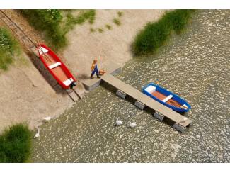 Auhagen H0 11476 Boothuis met trailerhelling - Modeltreinshop