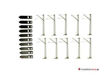 Marklin M rail H0 7009 V3 Aansluit Bovenleiding mast 10 stuks in ovp - Modeltreinshop