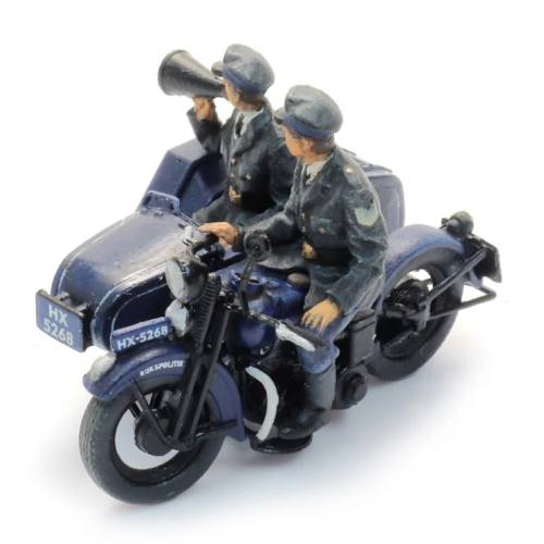 Artitec H0 387.580 Rijkspolitie motor met zijspan + 2 figuren kant en klaar - Modeltreinshop