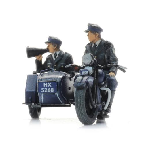 Artitec H0 387.580 Rijkspolitie motor met zijspan + 2 figuren kant en klaar - Modeltreinshop