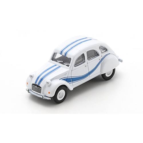 Schuco H0 26757 Citroen 2CV, wit/blauw Lelijke eend - Modeltreinshop