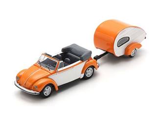 Schuco H0 26777 VW Kever cabrio + caravan - Modeltreinshop