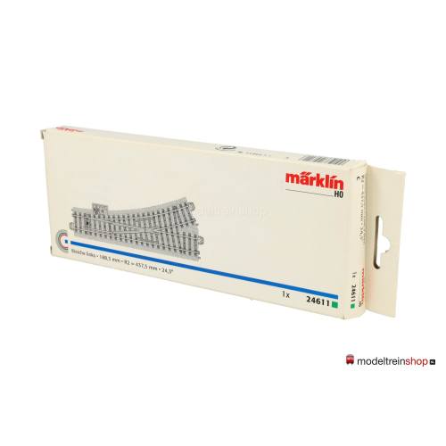 Marklin C Rail 24611 Rechte wissel links met wisselaandrijving en verlichting - Modeltreinshop