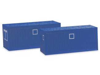 Herpa H0 053600-003 2 stuks Bouw Container Blauw - Modeltreinshop