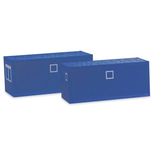 Herpa H0 053600-003 2 stuks Bouw Container Blauw - Modeltreinshop