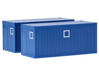 Herpa H0 053600-003 2 stuks Bouw Container Blauw - Modeltreinshop