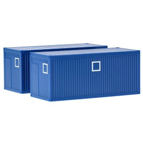 Herpa H0 053600-003 2 stuks Bouw Container Blauw - Modeltreinshop