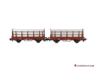 Marklin H0 2 stuks Rongenwagen Kls / X05 der DB met lading - Modeltreinshop