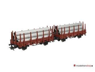 Marklin H0 2 stuks Rongenwagen Kls / X05 der DB met lading - Modeltreinshop