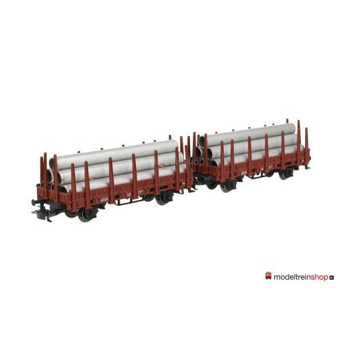 Marklin H0 2 stuks Rongenwagen Kls / X05 der DB met lading - Modeltreinshop