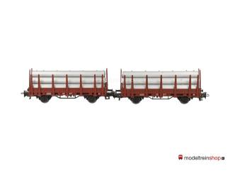 Marklin H0 2 stuks Rongenwagen Kls / X05 der DB met lading - Modeltreinshop