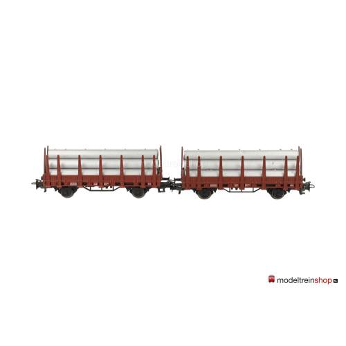 Marklin H0 2 stuks Rongenwagen Kls / X05 der DB met lading - Modeltreinshop