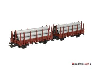 Marklin H0 2 stuks Rongenwagen Kls / X05 der DB met lading - Modeltreinshop