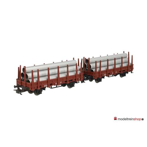 Marklin H0 2 stuks Rongenwagen Kls / X05 der DB met lading - Modeltreinshop