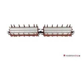 Marklin H0 2 stuks Rongenwagen Kls / X05 der DB met lading - Modeltreinshop