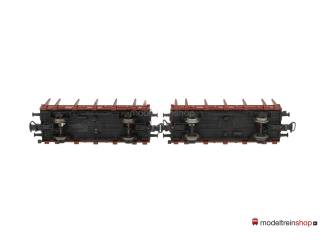 Marklin H0 2 stuks Rongenwagen Kls / X05 der DB met lading - Modeltreinshop