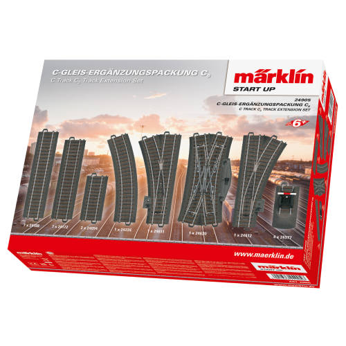 Marklin H0 C Rail 24905 C rail uitbreidingsset C5 - Modeltreinshop