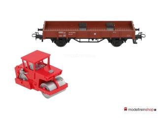 Marklin H0 44241 Lageboordwagen met straatwals - Modeltreinshop