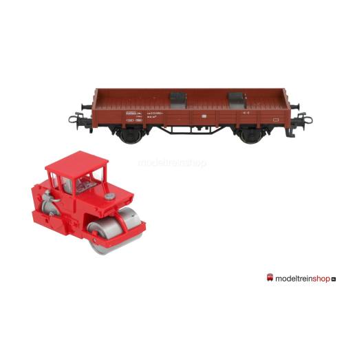 Marklin H0 44241 Lageboordwagen met straatwals - Modeltreinshop