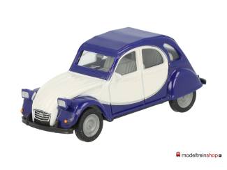 Herpa H0 020817 Citroën 2CV Blauw wit - Modeltreinshop