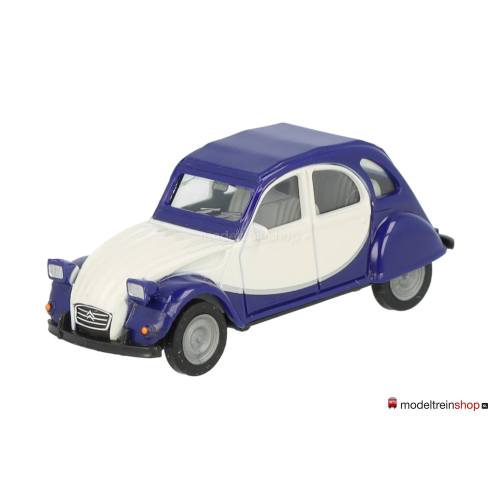 Herpa H0 020817 Citroën 2CV Blauw wit - Modeltreinshop