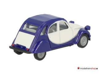 Herpa H0 020817 Citroën 2CV Blauw wit - Modeltreinshop