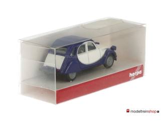 Herpa H0 020817 Citroën 2CV Blauw wit - Modeltreinshop