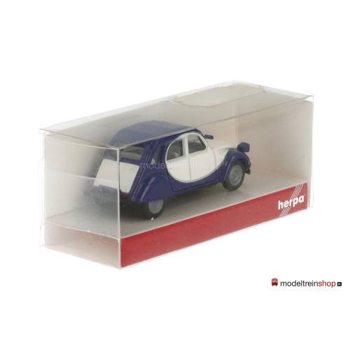 Herpa H0 020817 Citroën 2CV Blauw wit - Modeltreinshop