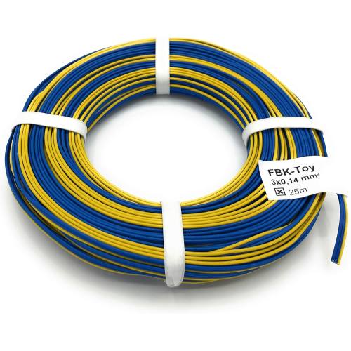 Marklin H0 L318-25M Drie Aderige Elektra Draad blauw, geel, blauw 25 meter - Modeltreinshop